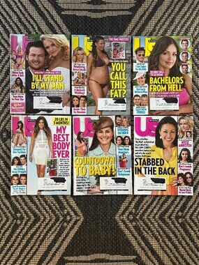 Vintage Lot of 6 US Weekly Magazines 2013 Celebrity Gossip Fashion Party Life